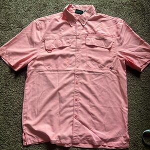 Stillwater Supply Co. Fishing Shirt Vented Pink Button Up Short Sleeve Large 244